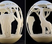 Скульптура из страусиных яиц