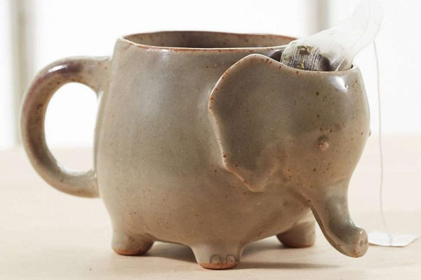 Кружка "Слон" с карманом для чайных пакетиков