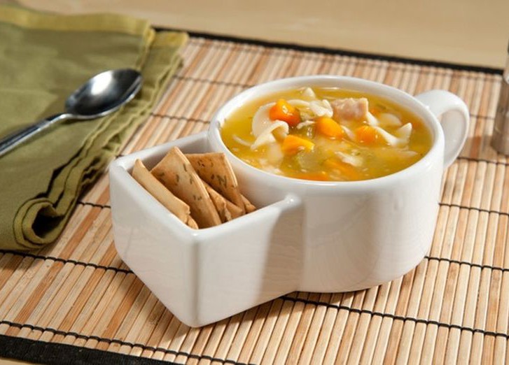 Кружка для супа с подставкой для крекеров