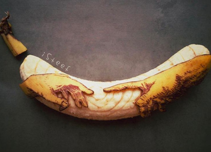 Рисунок на банане