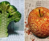 Узоры на фруктах и овощах