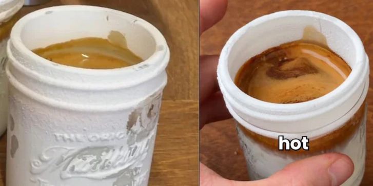 Кафе в Шанхае продаёт кофе в замороженных стаканах